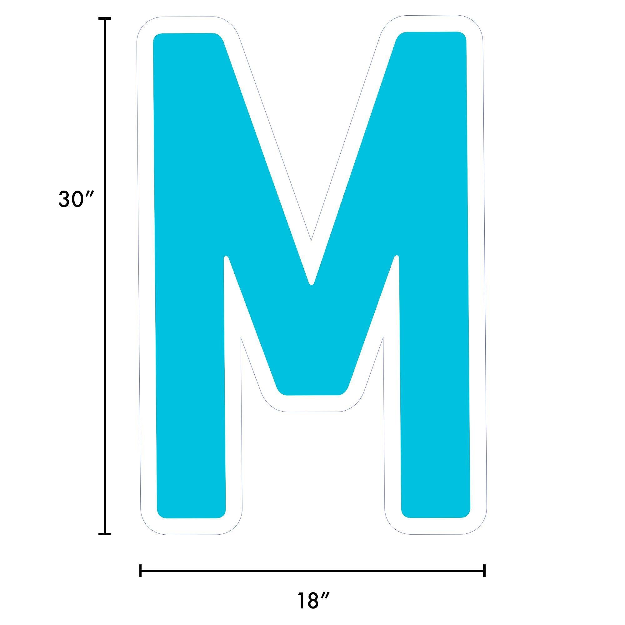 Caribbean Blue Letter (M) Corrugated Plastic Yard Sign, 30in